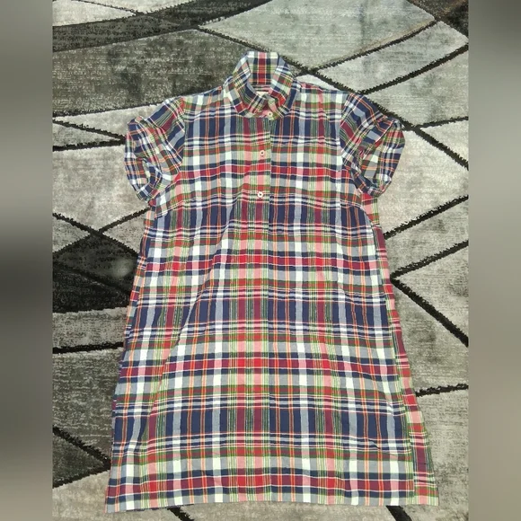 EUC J. Crew Factory Madras Size XL Plaid Button Down Shirt Dress!! - Picture 5 of 14